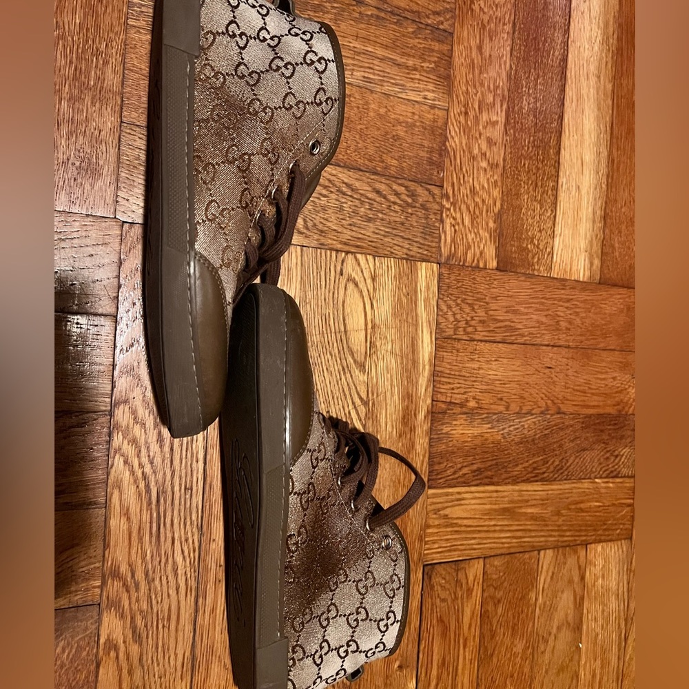 Gucci sneakers olive green with gold - Picture 3 of 10